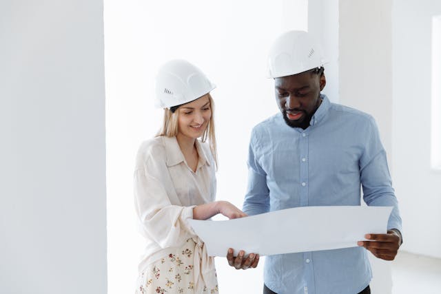 two people performing a property inspection